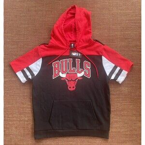 Vintage Chicago Bulls Medium Short Sleeve Hoodie NBA U Brand New With Tags